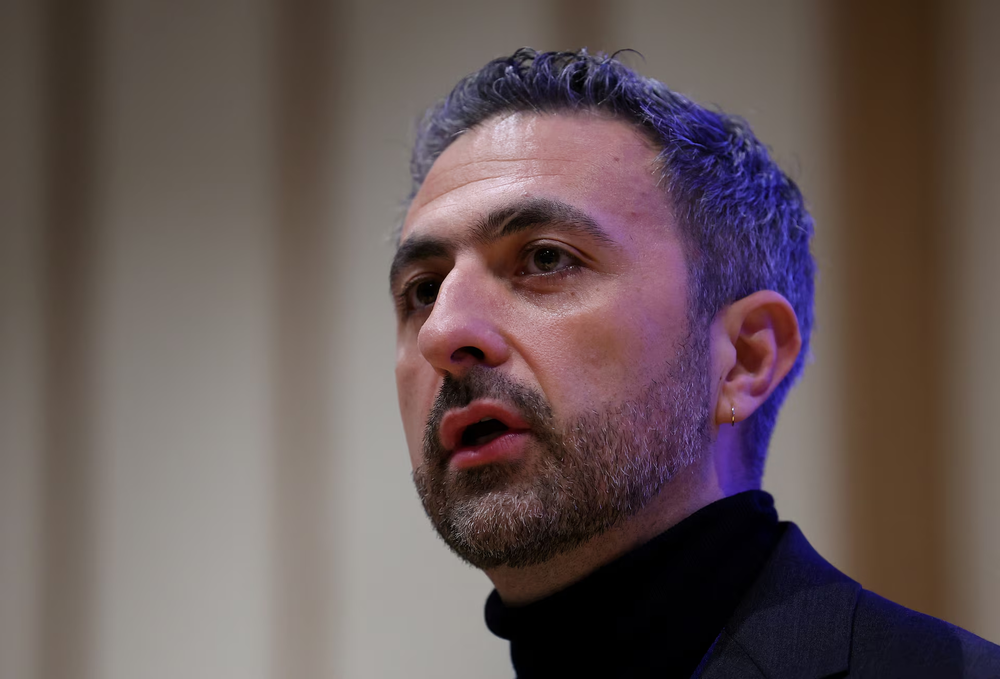 A technology executive speaking at a conference
